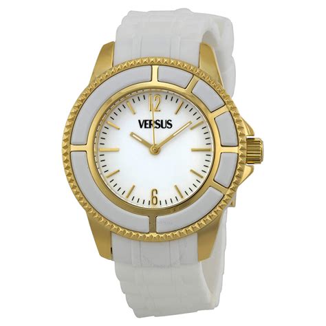 versus versace white with rubber wristband watches|is versus versace real.